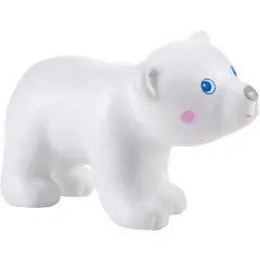 HABA Little Friends Polar Cub - 1.75" Chunky Plastic Zoo Animal Toy Figure Multicolor