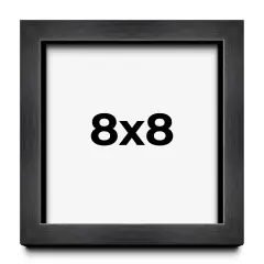 Square Shadow Box 3/4" Depth Grey Picture Frame - UV Acrylic, Backing, Hanging Hardware