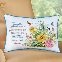 Collections Etc Floral Daughter Now My Friend Sentimental Accent Pillow