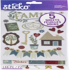 Sticko Themed Flip Pack Stickers 148/Pkg-Family Icons