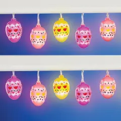 Collections Etc LED Lighted Festive Decorated Easter Eggs String Lights