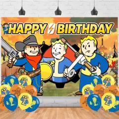 Fallouts Vedio Game Birthday Party Supplies Backdrop 5x3 Cartoon Game