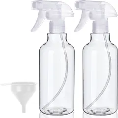2-Pack Plastic Spray Bottles - 16.9 Oz (Clear)