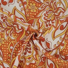 1 Yard Rayon Crinkle Lightweight Soft Apparel Fabric for Dresses Skirts Width 50/52" Orange