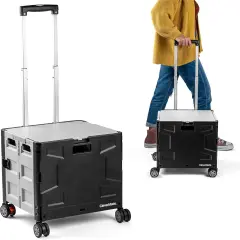 Collapsible Wheeled Crate with Lid, 4-Wheels