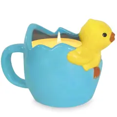 Collections Etc Ceramic Shaped Chick Candle, 40 Hour Burn Time