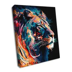 Painting by Numbers kit Graceful lion with extra metallic paintsKHO6517