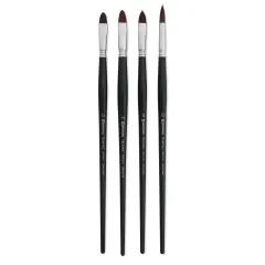 Escoda Primera Teijin Synthetic Brushes - Series 8958 Set of 4, Assorted Sizes, Long Handle