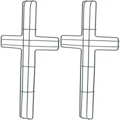 Wire Wreath Frame for Easter, 2Pcs Cross Shaped Wreath Form for Crafts Floral Decorations on Easter, Weddings, Christmas Home Party Celebrations