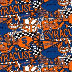 Licensed NCAA Syracuse University Pop Art SYR-1165 Cotton Fabric by the Yard