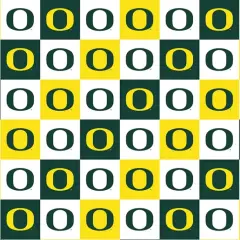 Licensed NCAA University of Oregon Ducks Collegiate Check OR-1158 Cotton Fabric by the Yard