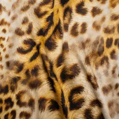 1 Yard Silk Charmeuse Print Beige & Black Leopard Fur 16MM Italian 53 Inches Wide