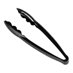 Black Disposable Plastic Serving Tongs - 9" (48 Tongs)