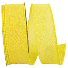 Every Day Linen Value Wired Edge Ribbon -- 1.5" x 10 yards -- Yellow Color