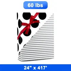 Bold Striped Gift Wrap 24" x 417" Roll 60 lbs