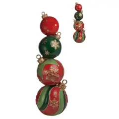 35.45" Stacked Oversized Christmas Ornaments &ndash; Red and Green Holiday Decor