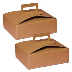 Flat Take Out Box with Handle Medium 9" x 7" x 3"