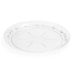 Clear Floral Round Disposable Plastic Pastry Plates - 6.25" (240 Plates)