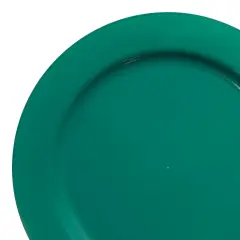 Solid Green Holiday Round Disposable Plastic Dinner Plates - 10.25" (120 Plates)