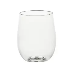Clear Elegant Stemless Plastic Wine Glasses - 12 oz. (64 Glasses)