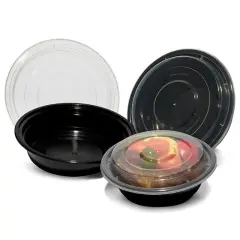 Round PET Microwavable Container 16 oz x 6 1/4" x 1 3/4"