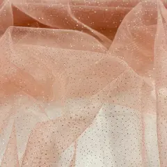 1 Yard Glitter Mesh Fabric 60" Width, 100% Polyester Sheer Sparkle for Dresses & Decor Rose Gold
