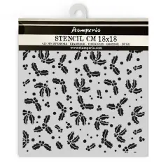 Stamperia Stencil 7"X7"-Classic Christmas Gooseberry Pattern