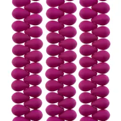 John Bead 114pcs 6x9mm Czech Glass White Alabaster Velvet Drop Bead Strands Fuchsia