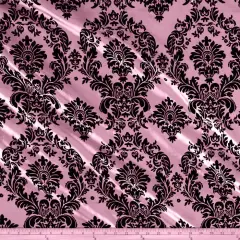 1 Yard Elegant Flocking Taffeta Fabric Polyester for Backdrops & Event Draping Pink