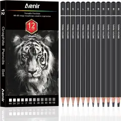 Sketching Pencils for Drawing, Set of 12 Drawing Pencils for Sketching Medium (6B - 4H), Artist Graphite Pencils for Drawing, Sketch Pencils for Artists for Sketching Supplies, Drawing Art Supplies.
