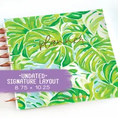 Undated Planner - Signature Layout, Disc Bound - "Tropical Greens" (#611)