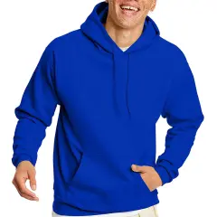 Hanes Men's Ecosmart Fleece Hooded Sweatshirt, Pullover Casual Hoodies Assorted Color Athletic royal