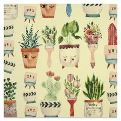 Elan Transfers Overglaze Decal Sheet - Potted Plants w/ Brushes
