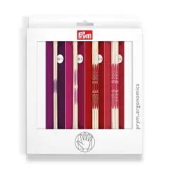 Prym Ergonomics 8" Double Point Set, Size US 1, 2, 4 & 6 Knitting Needles, Assorted 20 Count