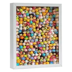 8x10 White Wooden Shadow Box Frame Memory Box, MDF Wood with Tempered Glass, 1.8 inch Depth Display Box for Collages Collections Mementos Awards Medals Photos (White)