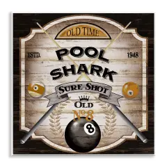 Stupell Industries Rustic Pool Shark Wall Plaque By Conrad Knutsen