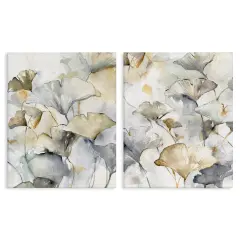 Stupell Industries Gingko Leaves in Layers 2pc Canvas Wall Art Set Design by Carol Robinson