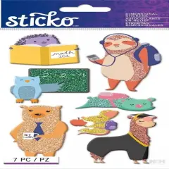 Sticko Back To School Animals Dimensional Stickers