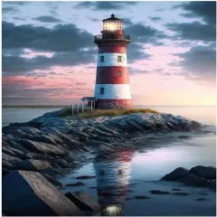 Diamond Painting Kits for Adults, Beach and Lighthouse 5D Diamond Art Kits for Beginner DIY Full Drill Diamond Dots Crystal Craft Kits for Home Wall Decor Gifts 11.8x15.7 inch