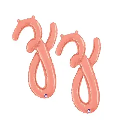 Betallic&reg; 24 inch Script Letter Z Rose Gold Air Fill Only Balloon