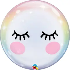 22" Bubble Eyelashes Unicorn Themed Foil Balloon