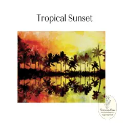 Tropical Sunset Decoupage Paper for Crafting and Mixed Media