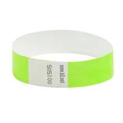Sequentially Numbered Security Wristbands, 3/4", Green, Pack of 100