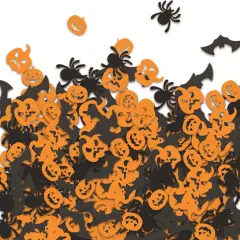 100Pcs Halloween Confetti Decorations,Halloween Party Table Scatter Confetti Sprinkles Orange Pumpkin Black Spider Bat Confetti for Halloween Party Supplies Trick or Treat Tabel Decor
