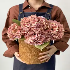 4Pcs 21" Artificial Hydrangeas Flowers - Pink