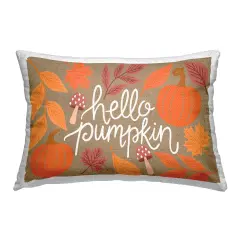 Stupell Industries Rustic Hello Pumpkin Outdoor Printed Throw Pillow Design by Taylor Shannon Designs, 14 x 7 x 20