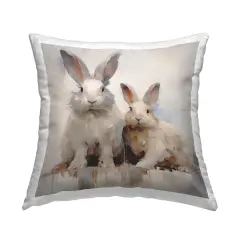 Stupell Industries Fluffy Spring Rabbits Decorative Printed Throw Pillow Design by Arlington Prints, 18 x 7 x 18