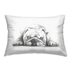 Stupell Industries Bulldog Puppy Naptime Outdoor Printed Throw Pillow Design by Lindsay Kivi Fine Art, 14 x 7 x 20
