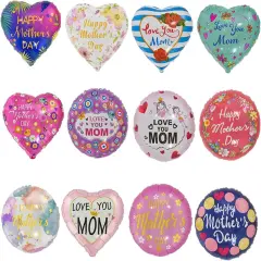 Happy Mother's Day Balloons 12Pcs 18inch Love You Mom Balloons for Mother's Day Birthday Party Decorations