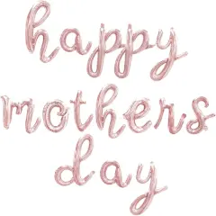 Happy Mother&rsquo;s Day Letter Balloons Kit Script Letter Balloon Decorations 18&rdquo; Letter Foil Balloon Set Happy Mother's Day Best Mom Balloon Set Heart Shape Crown Set Decoration for Mother's Day Family